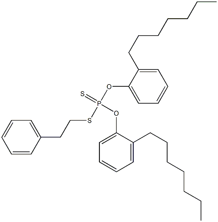 Dithiophosphoric acid O,O-bis(2-heptylphenyl)S-(2-phenylethyl) ester Struktur