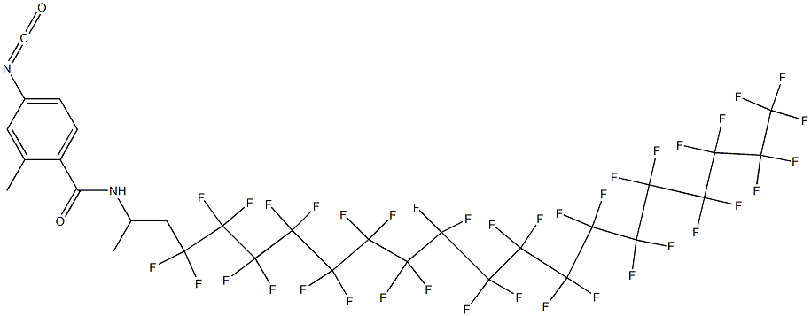 4-Isocyanato-2-methyl-N-[2-(heptatriacontafluorooctadecyl)-1-methylethyl]benzamide Struktur