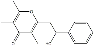 2-(3,5,6-Trimethyl-4-oxo-4H-pyran-2-yl)-1-phenylethanol Struktur