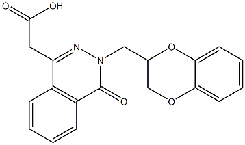 3,4-Dihydro-4-oxo-3-[[(2,3-dihydro-1,4-benzodioxin)-2-yl]methyl]phthalazine-1-acetic acid Struktur