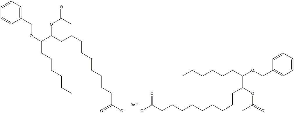 Bis(12-benzyloxy-11-acetyloxystearic acid)barium salt Struktur