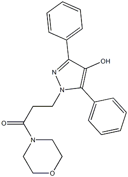 1-Morpholino-3-(4-hydroxy-3,5-diphenyl-1H-pyrazol-1-yl)-1-propanone Struktur