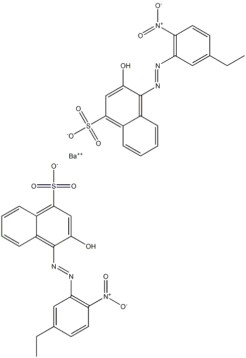 Bis[1-[(3-ethyl-6-nitrophenyl)azo]-2-hydroxy-4-naphthalenesulfonic acid]barium salt Struktur