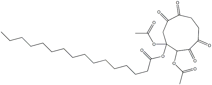 2,3-Bis(acetyloxy)-3-hexadecanoyloxy-1,5-dioxa-6,9-dioxocyclononane Struktur