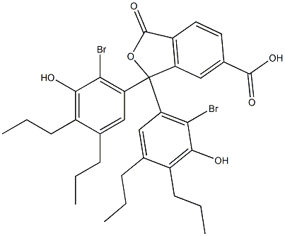 1,1-Bis(6-bromo-5-hydroxy-3,4-dipropylphenyl)-1,3-dihydro-3-oxoisobenzofuran-6-carboxylic acid Struktur