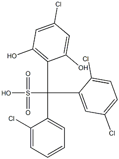 (2-Chlorophenyl)(2,5-dichlorophenyl)(4-chloro-2,6-dihydroxyphenyl)methanesulfonic acid Struktur