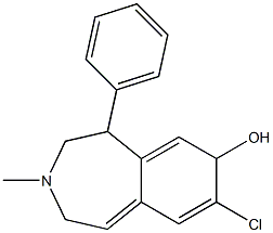 8-Chloro-2,3,4,5-tetrahydro-3-methyl-5-phenyl-7H-3-benzazepin-7-ol Struktur