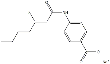 4-[(3-Fluoroheptanoyl)amino]benzenecarboxylic acid sodium salt Struktur