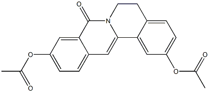 5,6-Dihydro-2,10-diacetoxy-8H-dibenzo[a,g]quinolizin-8-one Struktur