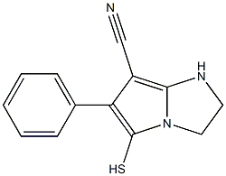 2,3-Dihydro-6-phenyl-5-mercapto-1H-pyrrolo[1,2-a]imidazole-7-carbonitrile Struktur