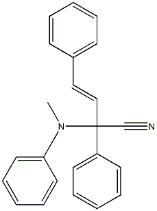 2,4-Diphenyl-2-(N-methylphenylamino)-3-butenenitrile Struktur