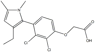 [4-[3-Ethyl-1,5-dimethyl-1H-pyrrol-2-yl]-2,3-dichlorophenoxy]acetic acid Struktur