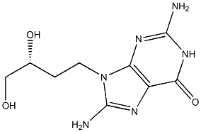 2,8-Diamino-9-[(3R)-3,4-dihydroxybutyl]-1,9-dihydro-6H-purin-6-one Struktur