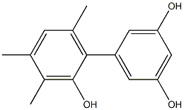 3',4',6'-Trimethyl-1,1'-biphenyl-2',3,5-triol Struktur