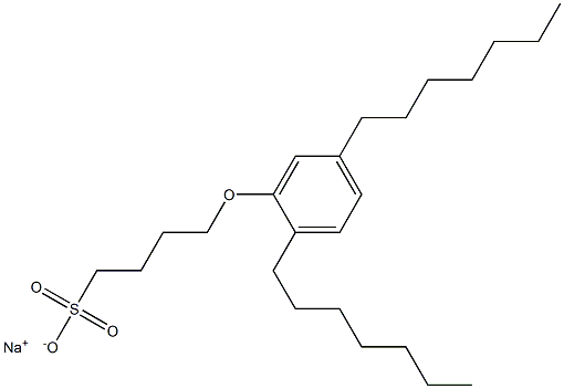 4-(2,5-Diheptylphenoxy)butane-1-sulfonic acid sodium salt Struktur