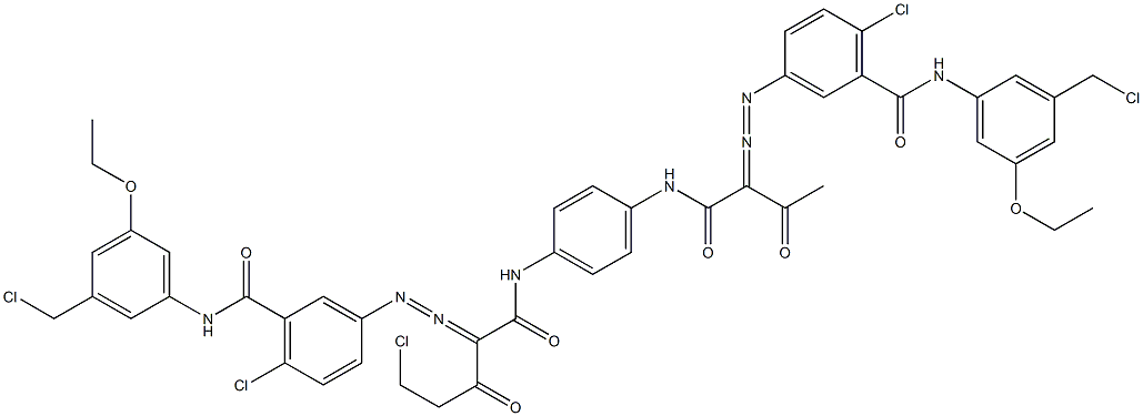 3,3'-[2-(Chloromethyl)-1,4-phenylenebis[iminocarbonyl(acetylmethylene)azo]]bis[N-[3-(chloromethyl)-5-ethoxyphenyl]-6-chlorobenzamide] Struktur