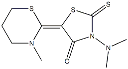 2-Thioxo-3-(dimethylamino)-5-[(tetrahydro-3-methyl-2H-1,3-thiazin)-2-ylidene]thiazolidin-4-one Struktur