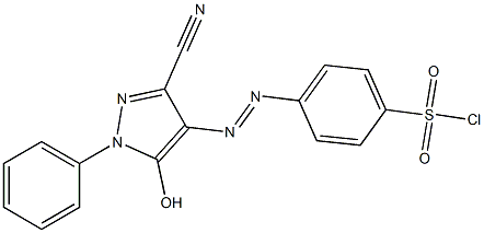 4-[(3-Cyano-5-hydroxy-1-phenyl-1H-pyrazol-4-yl)azo]benzensulfonyl=chloride Struktur