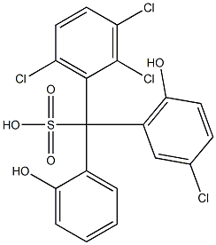 (3-Chloro-6-hydroxyphenyl)(2,3,6-trichlorophenyl)(2-hydroxyphenyl)methanesulfonic acid Struktur