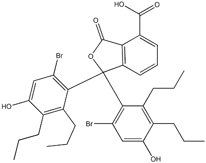 1,1-Bis(6-bromo-4-hydroxy-2,3-dipropylphenyl)-1,3-dihydro-3-oxoisobenzofuran-4-carboxylic acid Struktur