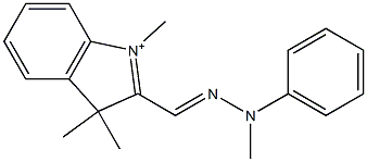 1,3,3-Trimethyl-2-[(2-methyl-2-phenylhydrazono)methyl]-3H-indole-1-ium Struktur