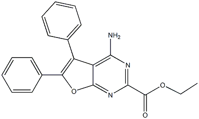 4-Amino-5,6-diphenylfuro[2,3-d]pyrimidine-2-carboxylic acid ethyl ester Struktur