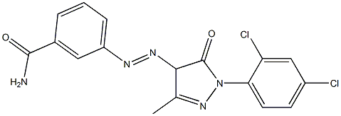 4-(3-Carbamoylphenylazo)-1-(2,4-dichlorophenyl)-3-methyl-5(4H)-pyrazolone Struktur