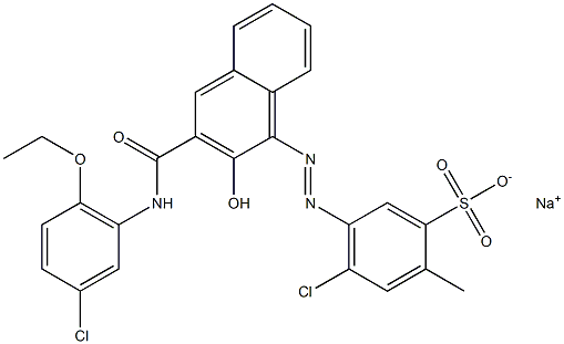 4-Chloro-2-methyl-5-[[3-[[(3-chloro-6-ethoxyphenyl)amino]carbonyl]-2-hydroxy-1-naphtyl]azo]benzenesulfonic acid sodium salt Struktur