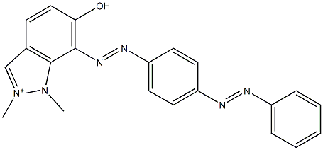 6-Hydroxy-1,2-dimethyl-7-[[4-(phenylazo)phenyl]azo]-1H-indazol-2-ium Struktur