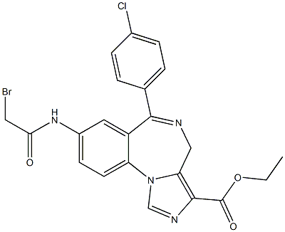 8-[(Bromoacetyl)amino]-6-(4-chlorophenyl)-4H-imidazo[1,5-a][1,4]benzodiazepine-3-carboxylic acid ethyl ester Struktur