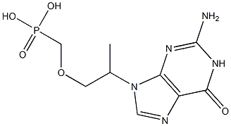 [2-[(2-Amino-1,6-dihydro-6-oxo-9H-purin)-9-yl]propoxy]methylphosphonic acid Struktur