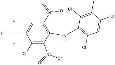 3-Chloro-4-trifluoromethyl-2,6-dinitro-N-[2,4,6-trichloro-3-methylphenyl]benzenamine Struktur