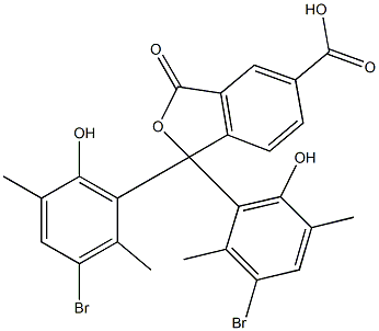 1,1-Bis(3-bromo-6-hydroxy-2,5-dimethylphenyl)-1,3-dihydro-3-oxoisobenzofuran-5-carboxylic acid Struktur