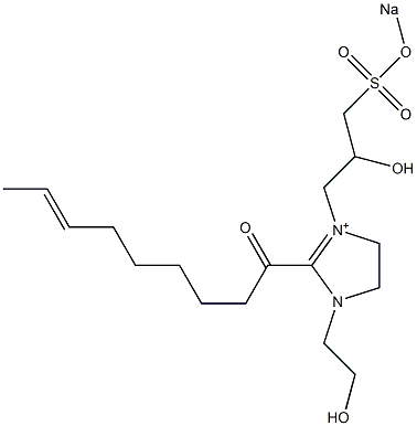 1-(2-Hydroxyethyl)-3-[2-hydroxy-3-(sodiooxysulfonyl)propyl]-2-(7-nonenoyl)-2-imidazoline-3-ium Struktur