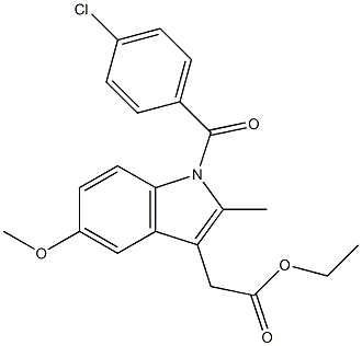 [1-(4-Chlorobenzoyl)-2-methyl-5-methoxy-1H-indole-3-yl]acetic acid ethyl ester Struktur