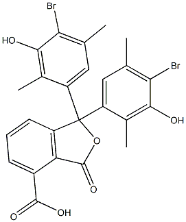 1,1-Bis(4-bromo-3-hydroxy-2,5-dimethylphenyl)-1,3-dihydro-3-oxoisobenzofuran-4-carboxylic acid Struktur