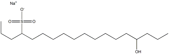 15-Hydroxyoctadecane-4-sulfonic acid sodium salt Struktur