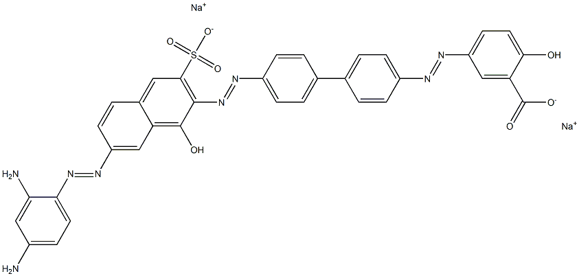 5-[[4'-[[7-[(2,4-Diaminophenyl)azo]-1-hydroxy-3-sulfo-2-naphtyl]azo]-1,1'-biphenyl-4-yl]azo]-2-hydroxybenzoic acid disodium salt Struktur