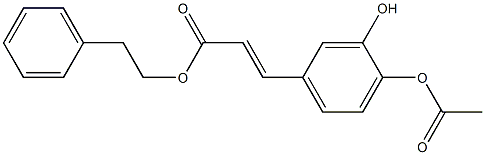 (E)-3-(3-Hydroxy-4-acetyloxyphenyl)propenoic acid 2-phenylethyl ester Struktur