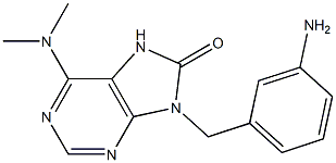 6-Dimethylamino-9-(3-aminobenzyl)-9H-purin-8(7H)-one Struktur