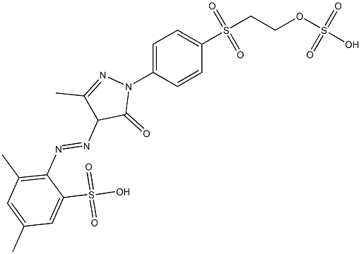 2-[[[4,5-Dihydro-3-methyl-5-oxo-1-[4-[[2-(sulfooxy)ethyl]sulfonyl]phenyl]-1H-pyrazol]-4-yl]azo]-3,5-dimethylbenzenesulfonic acid Struktur