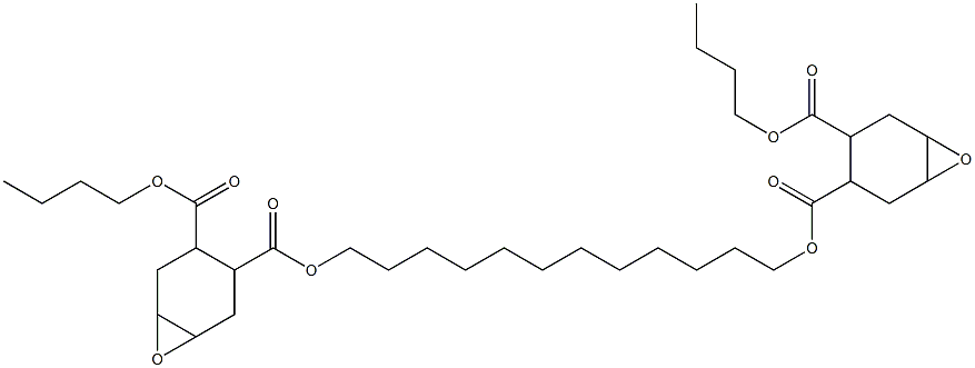 Bis[2-(butoxycarbonyl)-4,5-epoxy-1-cyclohexanecarboxylic acid]1,12-dodecanediyl ester Struktur