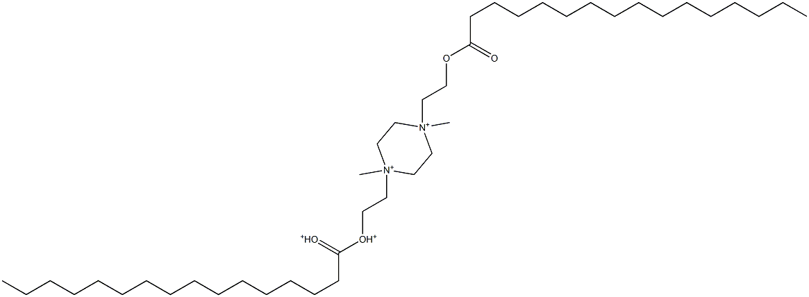 1,4-Dimethyl-1,4-bis[2-[(1-oxohexadecyl)oxy]ethyl]piperazine-1,4-diium Struktur