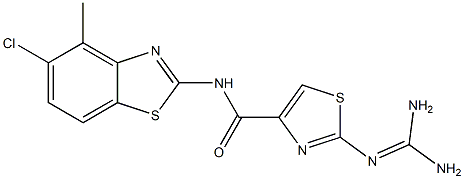 2-(Diaminomethyleneamino)-N-(5-chloro-4-methyl-2-benzothiazolyl)thiazole-4-carboxamide Struktur