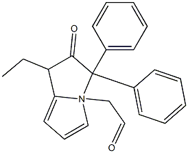 1-Ethyl-4-(2-oxoethyl)-3,3-diphenyl-2-pyrrolizinone Struktur