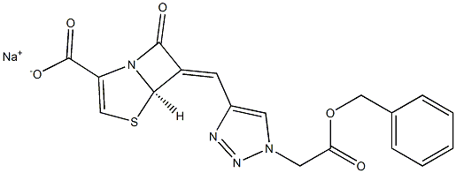 (5R,6Z)-6-[[1-[[(Benzyloxy)carbonyl]methyl]-1H-1,2,3-triazol-4-yl]methylene]-7-oxo-4-thia-1-azabicyclo[3.2.0]hept-2-ene-2-carboxylic acid sodium salt Struktur