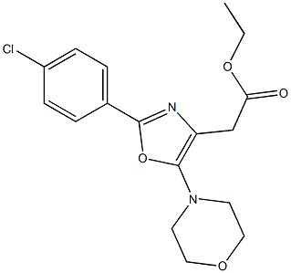 2-(4-Chlorophenyl)-5-morpholinooxazole-4-acetic acid ethyl ester Struktur