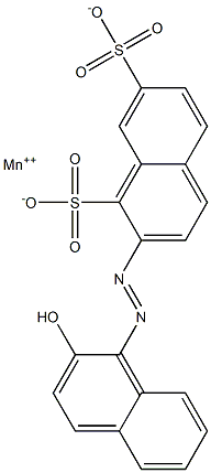 2-[(2-Hydroxy-1-naphtyl)azo]-1,7-naphthalenedisulfonic acid manganese(II) salt Struktur