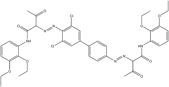 4,4'-Bis[[1-(2,3-diethoxyphenylamino)-1,3-dioxobutan-2-yl]azo]-3,5-dichloro-1,1'-biphenyl Struktur