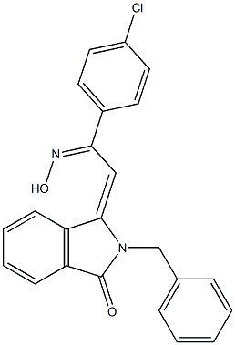 (1E)-2-Benzyl-1-[(2E)-2-hydroxyimino-2-(4-chlorophenyl)ethylidene]-1H-isoindol-3(2H)-one Struktur